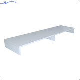 Suporte Base Monitor E Telas Ergonomia Mdf Branco 120x25x10