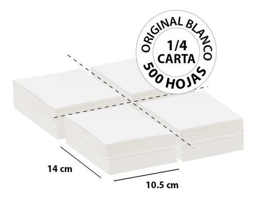 Papel Autocopia Original Blanco 1/4 Carta - 500 Hojas