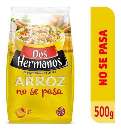 Arroz Parboil Dos Hermanos 500g No Se Pega - Libre De Gluten - Sin Tacc