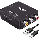 Yuanly Convertidor Av A Hdmi, Av A Hdmi, 1080p Compuesto Cvb