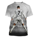 Camiseta Casual De Manga Corta Con Estampado 3d Ronaldo