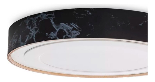 Lampara De Techo Panel Led Madera Carrara Negro Nordico 24w