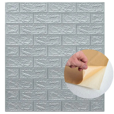Placa Autoadhesiva Pared Revestimiento Decoración Pack 10 U Gris Ladrillo Piedra | MercadoLibre