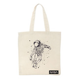 Bolsa Tote Bag Nasa Constelación Color Beige Diseño De La Tela Liso