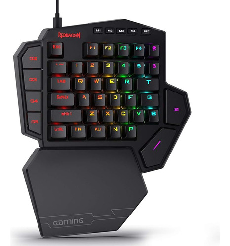 Teclado Mecánico Para Juegos Rgb Con Una Sola Mano Redragon