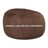 Capa Puff 80x20 Almofada Sem Enchimento Pufe Sala Quarto Cor Marrom