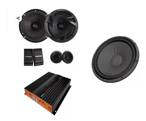 Paquete Set De Medios Ef-60c+amplificador Y Subwoofer 