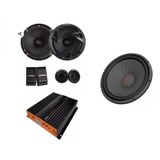 Paquete Set De Medios Ef-60c+amplificador Y Subwoofer 