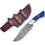 Cuchillo Grace Knives De Acero Damasco, 24 Cm, Con Funda