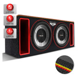 Caixa Som Shutt 1200w 2 Subwoofer 4d 12 Pol Duto Régua Led