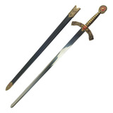 Espada Medieval Cruzadas Templária C/bainha Tam.real Inox