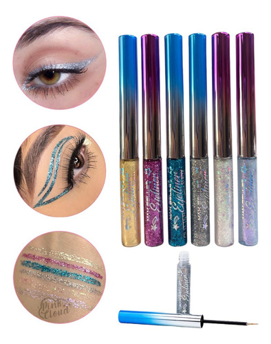 Delineador De Ojo Glitter Shiny Maquillaje Alta Pigmentación