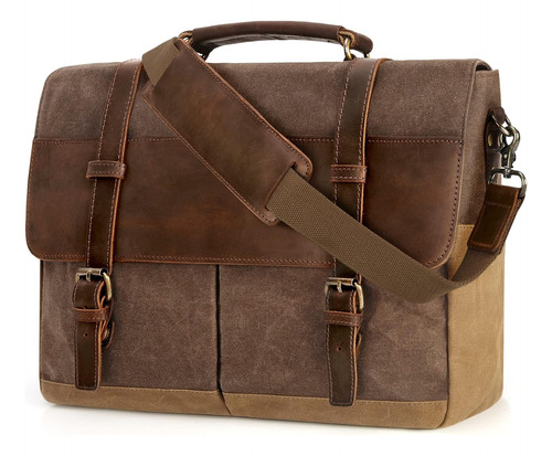 Portafolio Vintage Hombre Bandolera Lona Bolso Impermeable