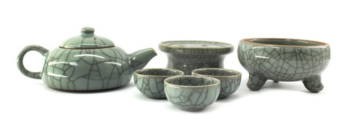 Conjunto Jogo De Chá Porcelana Japonesa Verde Defeito Oferta
