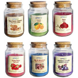 Pack 6 Velas Aromáticas 120g Frasco De Vidrio Surtidas