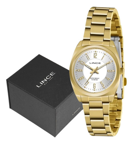 Relógio Lince Feminino Analógico Original Dourado + Nf