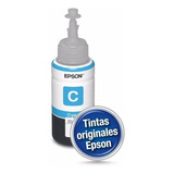 Botella Tinta Epson T664 Original Cian 70 Ml T664220
