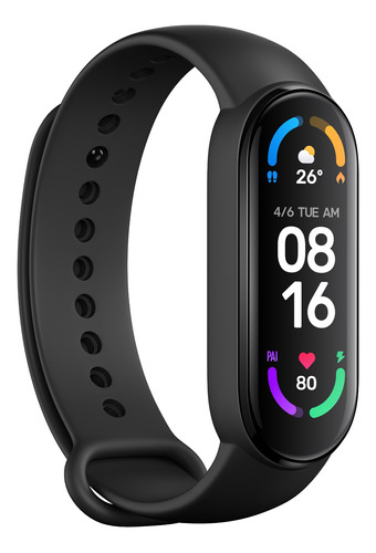 Xiaomi Mi Smart Band 6 1.56  Caja De  Plástico Pc  Black, Malla  Black De  Tpu Y Aleación De Aluminio Xmsh15hm