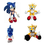 Juego De 2 Muñecos Sonic Plush, 50 Cm, Grandes, Negros, Color Sonic And Tails