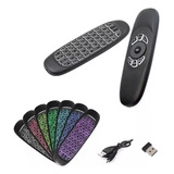 Control Smart Tv Air Mouse Teclado Luces Colores Recargable 