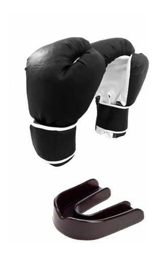 Kit Combo Boxeo Guantes Premiun + Protector Bucal Mma Kick