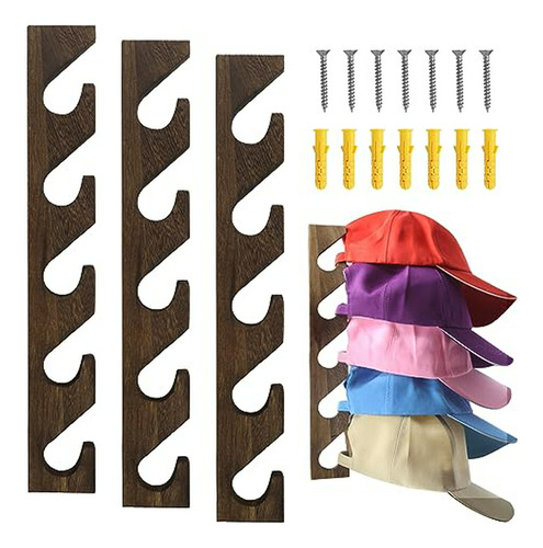 Organizador De Gorras De Madera Para Pared