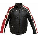 Campera Cuero Hombre Moto Tipo Race - Maybe -