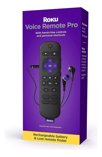 Control Remoto Por Voz Roku Recargable Versión Pro