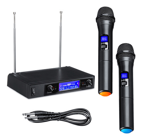 Micrófonos Karaoke Uhf Profesional 2 Ch Inalámbrico Dual