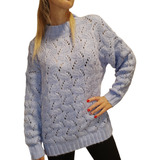 Sweater Mujer De Lana Calado Ancho Oversize 