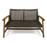 Great Deal Furniture Marcia Outdoor - Sofa Biplaza De Madera