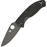 Spyderco Tenacious Plain Edge Cuchillo Plegable, Negro / Neg