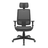 Cadeira De Escritório Brizza Plaxmetal 3d Assento Couro