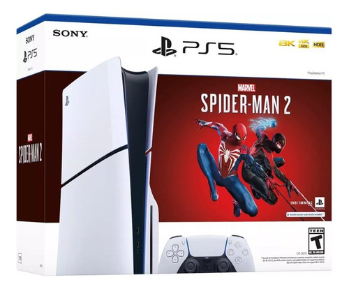 Sony Playstation 5 Slim 1tb Spiderman 2 Color Blanco Digital