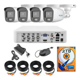 Kit Circuito Cerrado 8ch 4 1080 Hilook Colorvu Audio 2tb