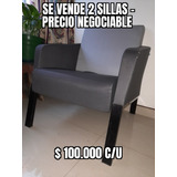 Vende Dos Sillas Para Sala En Cuerotex Y Base De Hierro 