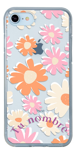 Funda Para iPhone Para Mujer Flores Margaritas Tu Nombre