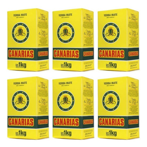 Yerba Mate Canarias Chimarrão 1kg Uruguay Importada X 6kg 