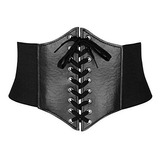 Corset Cinturón Elástico Para Mujer Ayliss De Atar Negro