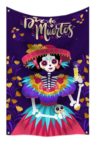 Decoración De Día De Muertos Para Casa Gigantes 100x150cm | MercadoLibre