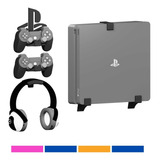 Soporte Consola Ps4 Slim De Pared + Base Controles Ps4