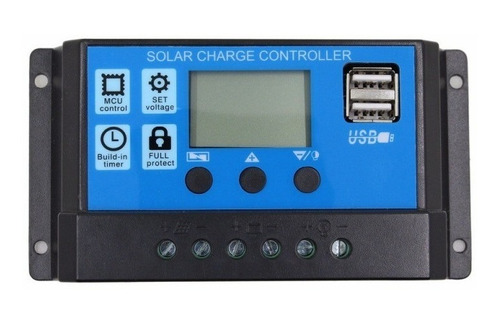Regulador Controlador De Carga Solar Digital 20a 12/24v