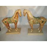 L6 11 Oschw Escultura Cavalo Chinês Tipo Tang Cerâmica 46 Cm