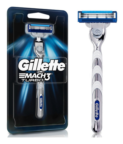 Máquina Afeitar Gillette Mach3 Turbo Recargable 1 Unidad 