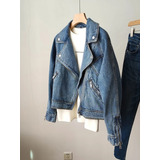 Denim Biker Moto Casual Mujer Otoño Primavera Nuevo Ftlzz