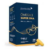 Ômega 3 Super Dha 1000mg/epa 400mg 120 Caps Puravida Sabor Sem Sabor