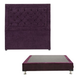 Cabecera Queen Size Dicasa Mary + Box Dicasa Velvet Morado