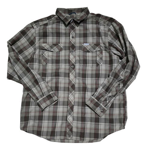 Camisa Columbia Grande L Cuadro Cafe