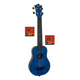 Ukelele Soprano Y Brazo Concierto Flight Tusl-35bl + Els-ukc Color Azul