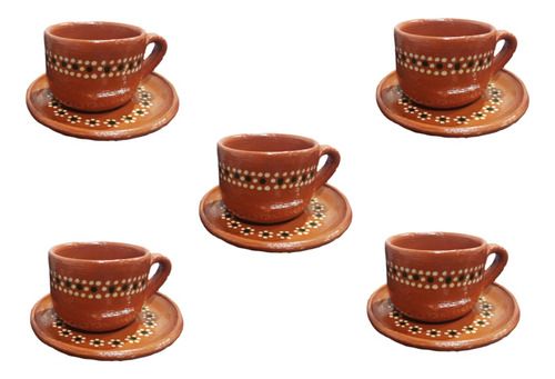 Tasa Plato Juego De Barro Atole Cafe 350ml Chocolate 10pzs